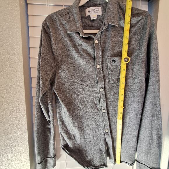 Penguin By Munsingwear Size M Long Sleeve Gray Button Down Shirt - Picture 6 of 7